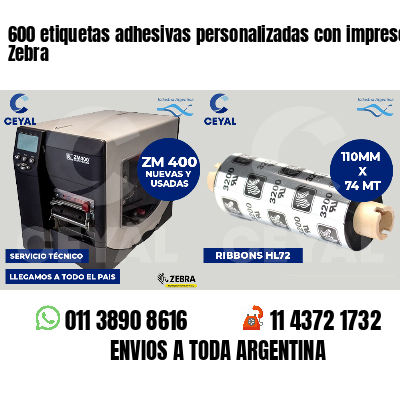 600 etiquetas adhesivas personalizadas con impresora Zebra