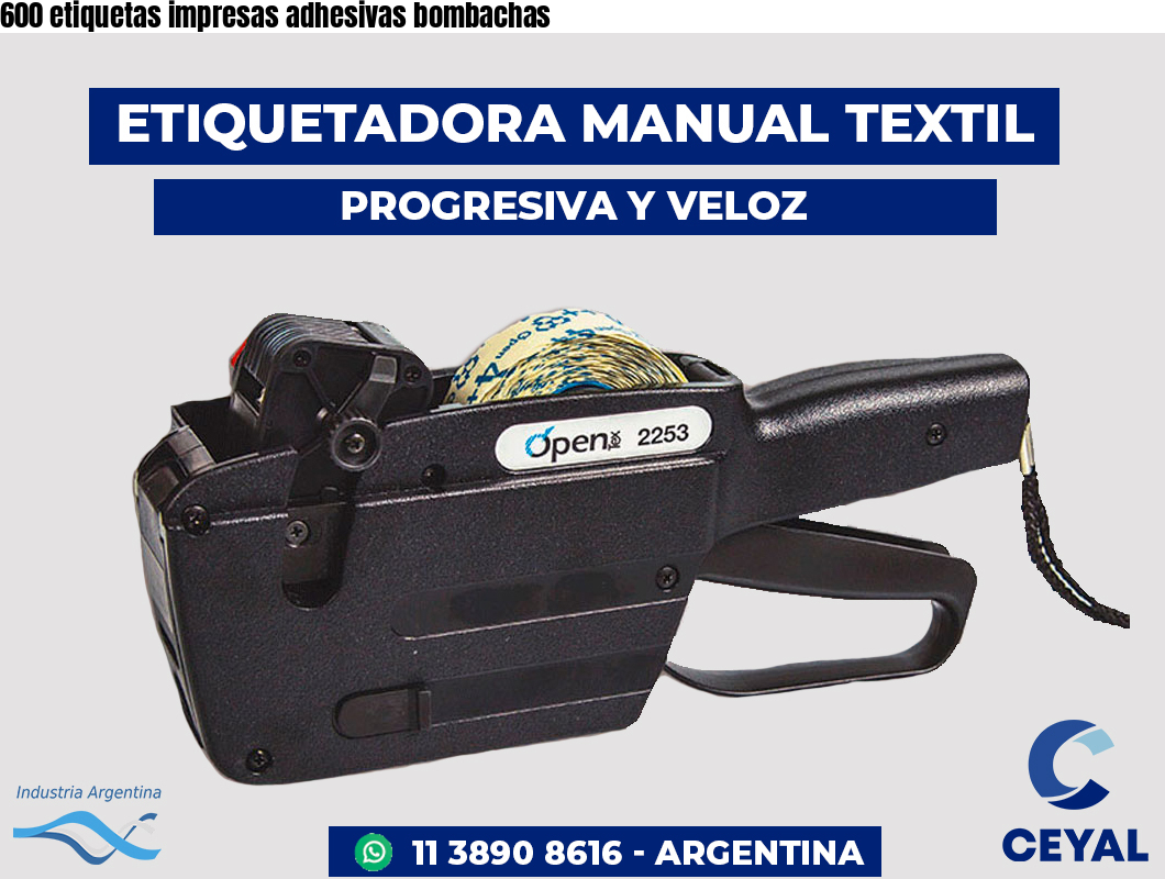 600 etiquetas impresas adhesivas bombachas