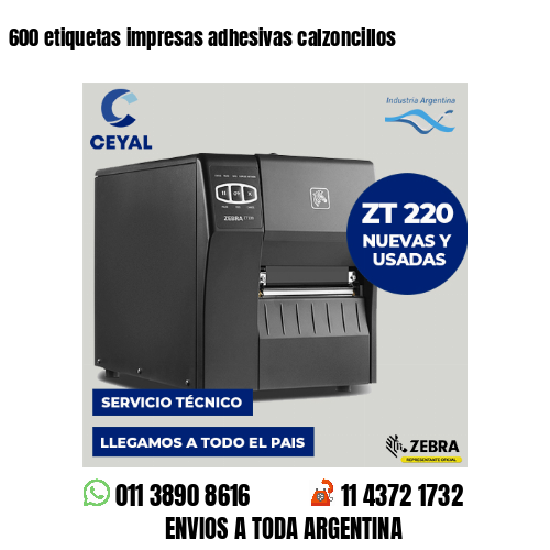 600 etiquetas impresas adhesivas calzoncillos