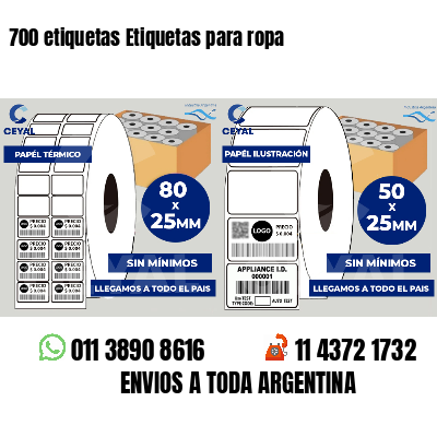 700 etiquetas Etiquetas para ropa