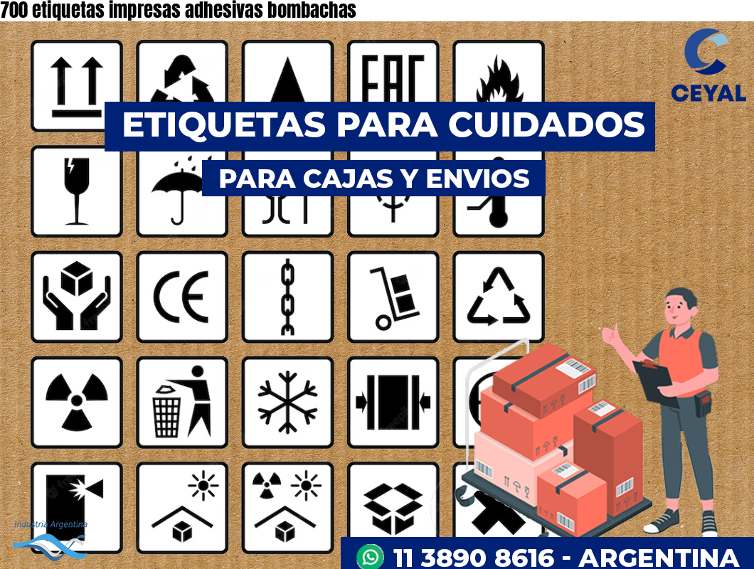700 etiquetas impresas adhesivas bombachas