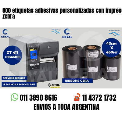 800 etiquetas adhesivas personalizadas con impresora Zebra