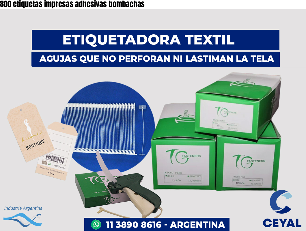 800 etiquetas impresas adhesivas bombachas