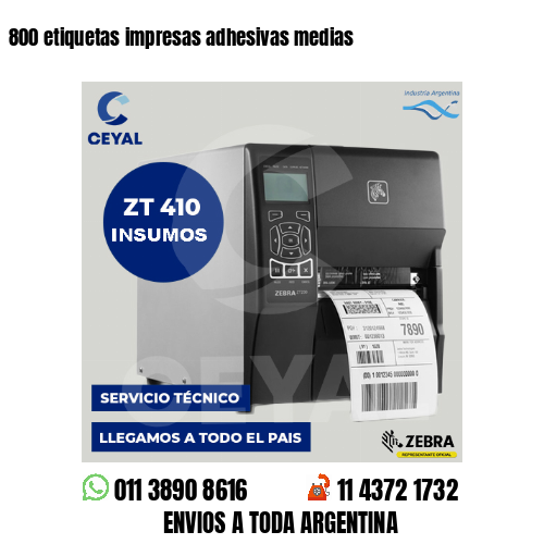 800 etiquetas impresas adhesivas medias