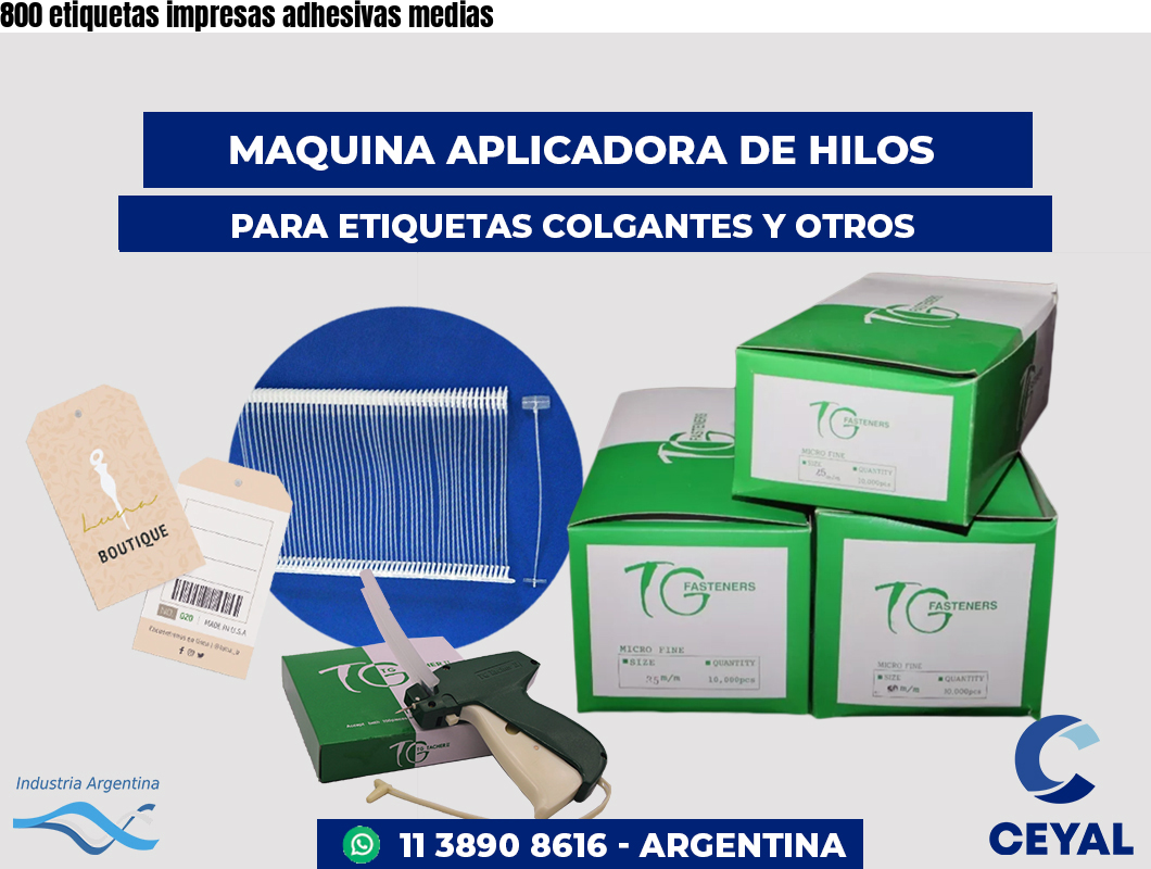 800 etiquetas impresas adhesivas medias