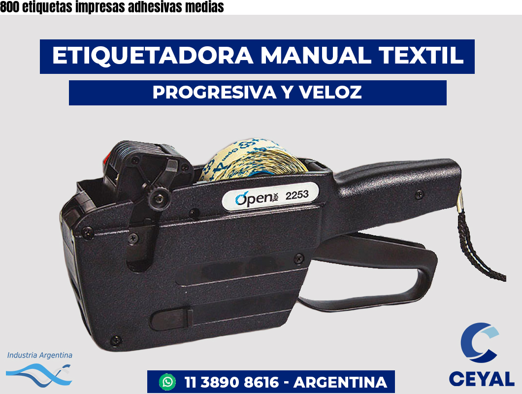 800 etiquetas impresas adhesivas medias