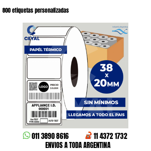 800 etiquetas personalizadas
