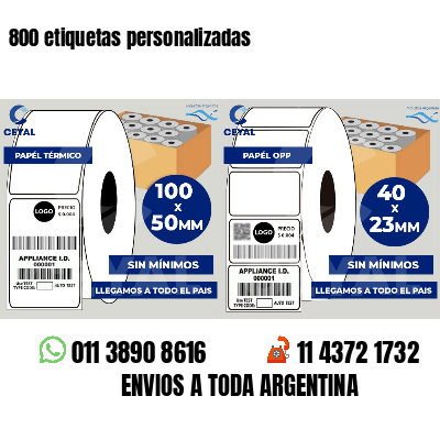 800 etiquetas personalizadas