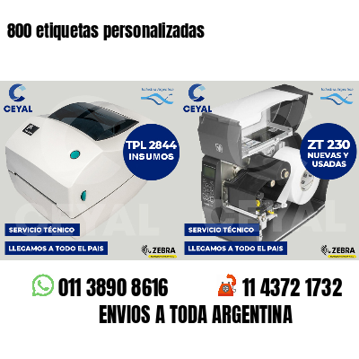 800 etiquetas personalizadas