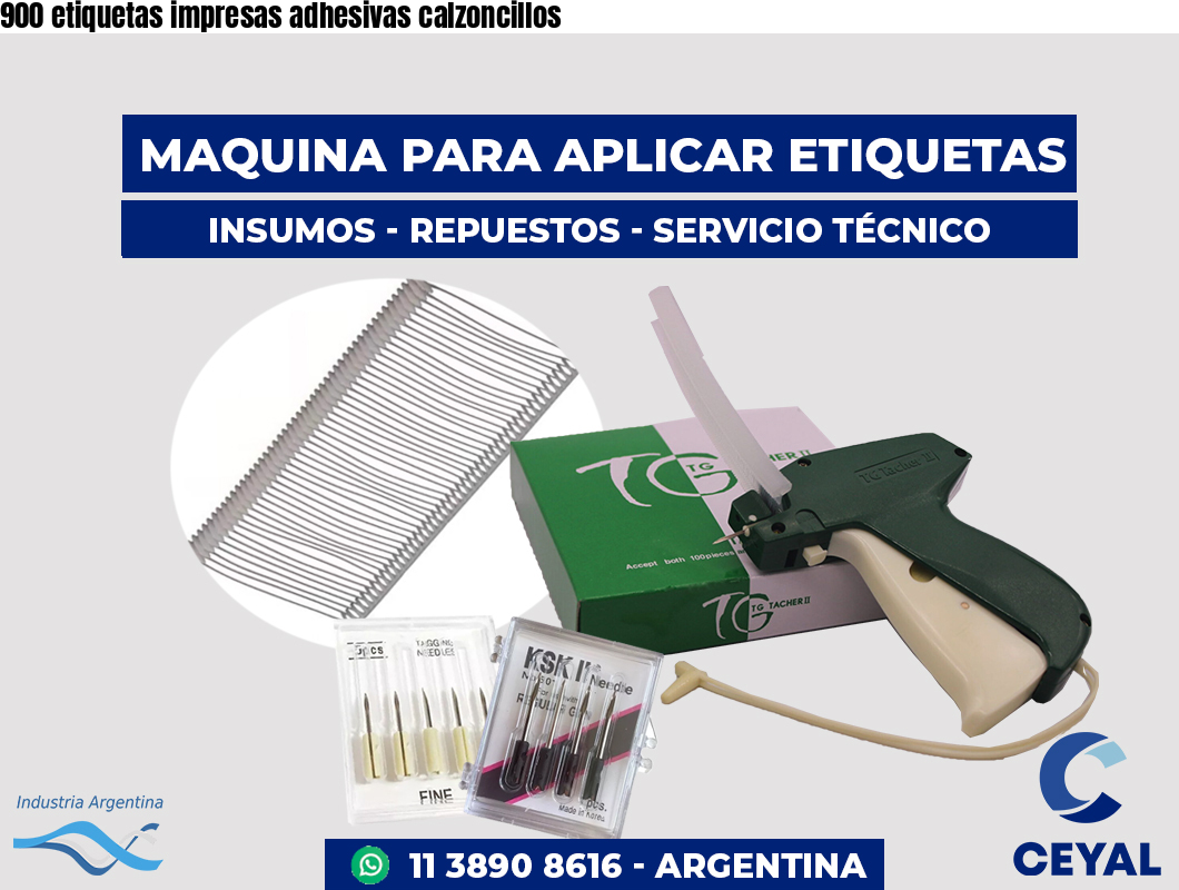 900 etiquetas impresas adhesivas calzoncillos