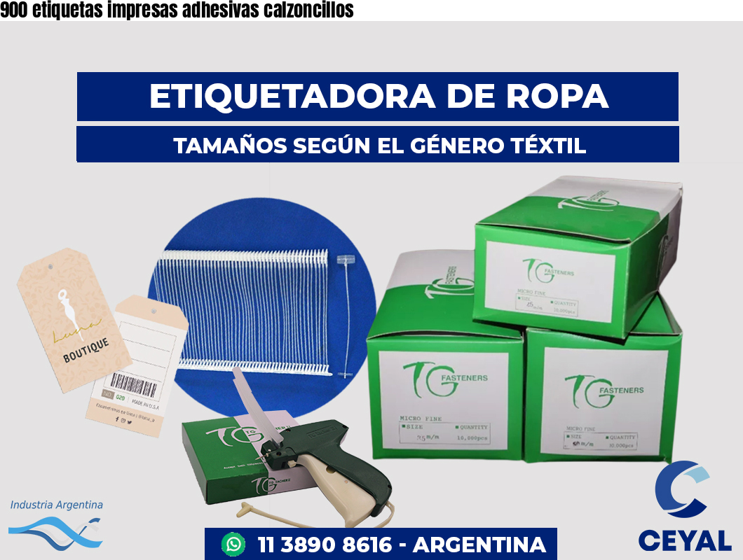 900 etiquetas impresas adhesivas calzoncillos