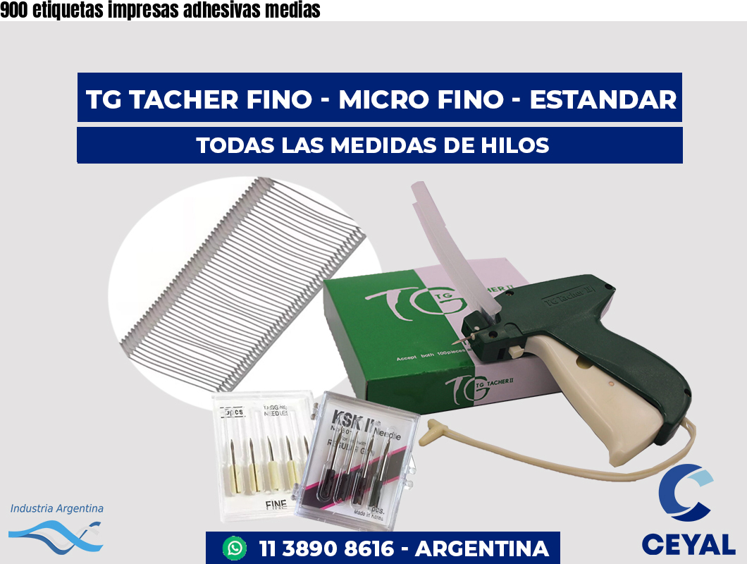 900 etiquetas impresas adhesivas medias