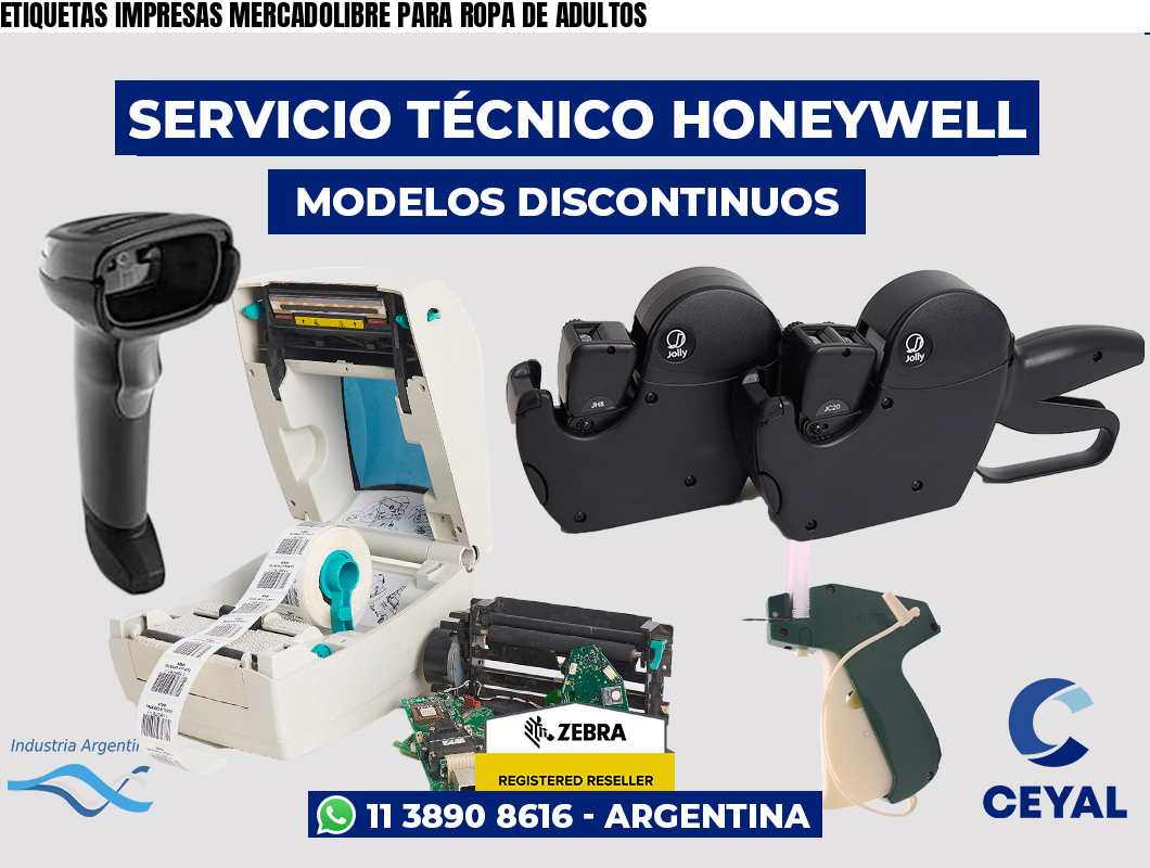 ETIQUETAS IMPRESAS MERCADOLIBRE PARA ROPA DE ADULTOS