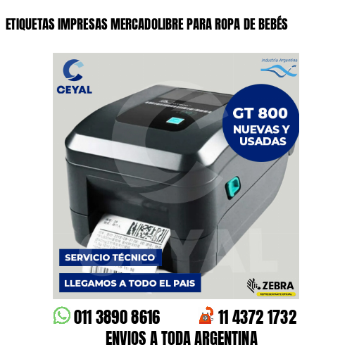 ETIQUETAS IMPRESAS MERCADOLIBRE PARA ROPA DE BEBÉS