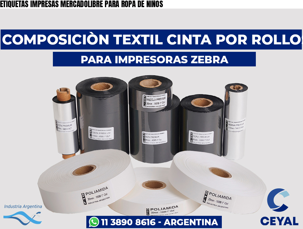 ETIQUETAS IMPRESAS MERCADOLIBRE PARA ROPA DE NIÑOS
