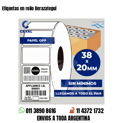 Etiquetas en rollo Berazategui