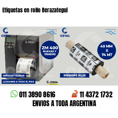 Etiquetas en rollo Berazategui