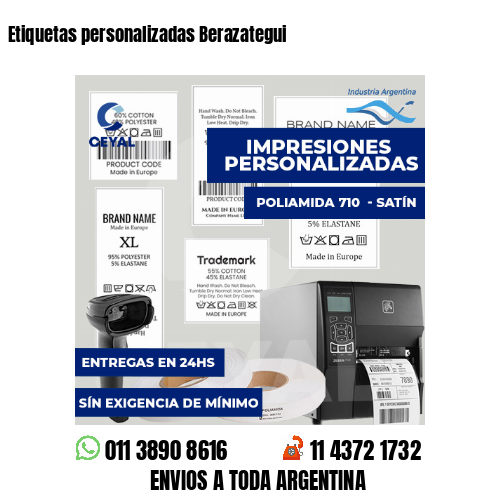 Etiquetas personalizadas Berazategui