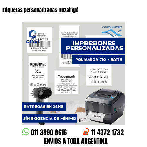 Etiquetas personalizadas Ituzaingó