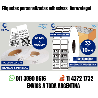 Etiquetas personalizadas adhesivas  Berazategui