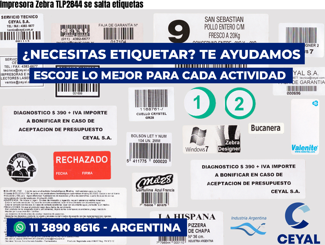 Impresora Zebra TLP2844 se salta etiquetas