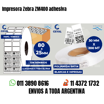 Impresora Zebra ZM400 adhesiva