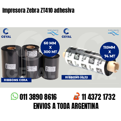 Impresora Zebra ZT410 adhesiva