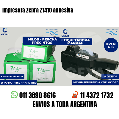 Impresora Zebra ZT410 adhesiva