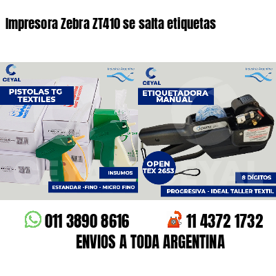 Impresora Zebra ZT410 se salta etiquetas