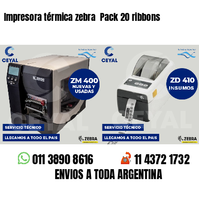 Impresora térmica zebra  Pack 20 ribbons