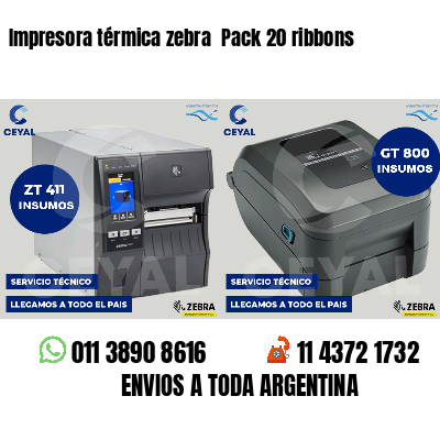 Impresora térmica zebra Pack 20 ribbons