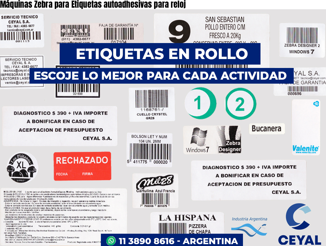 Máquinas Zebra para Etiquetas autoadhesivas para reloj