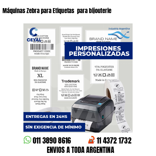 Máquinas Zebra para Etiquetas  para bijouterie