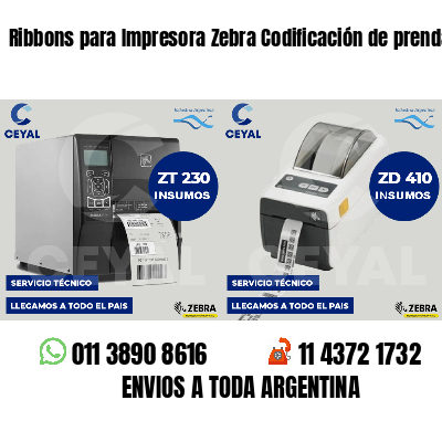 Ribbons para Impresora Zebra Codificación de prendas