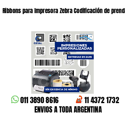 Ribbons para Impresora Zebra Codificación de prendas