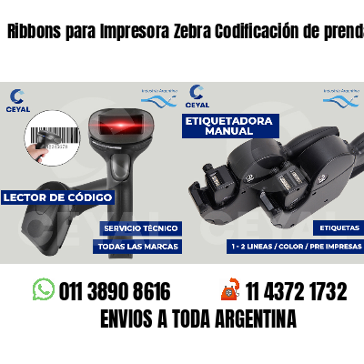 Ribbons para Impresora Zebra Codificación de prendas