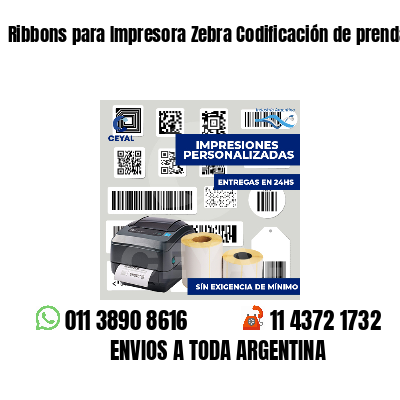Ribbons para Impresora Zebra Codificación de prendas