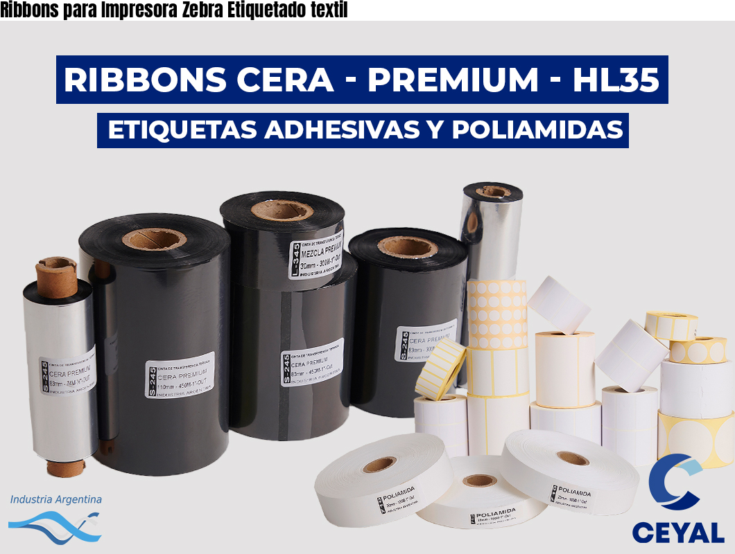 Ribbons para Impresora Zebra Etiquetado textil
