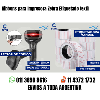 Ribbons para Impresora Zebra Etiquetado textil