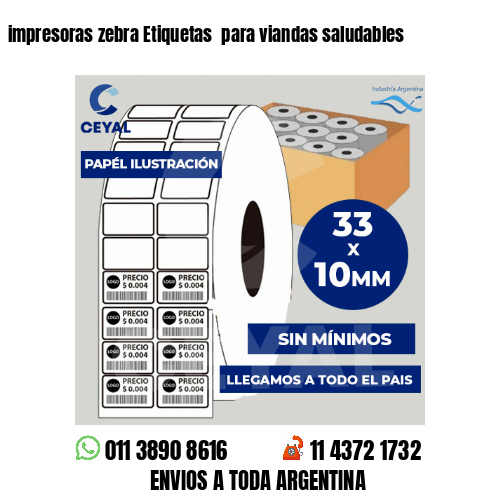 impresoras zebra Etiquetas  para viandas saludables