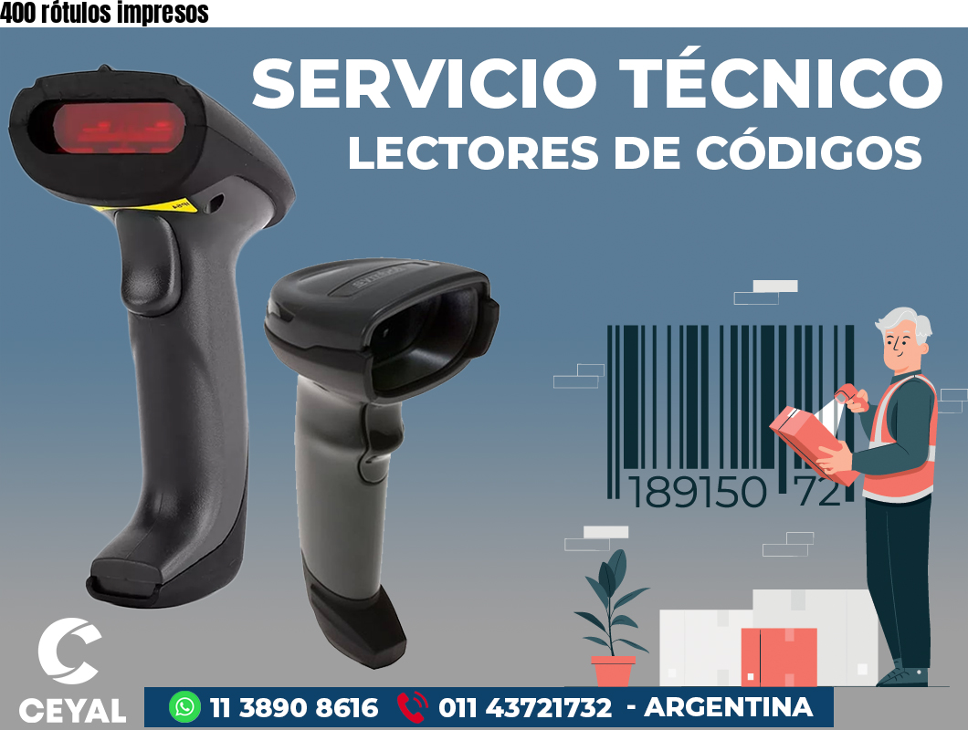 400 rótulos impresos