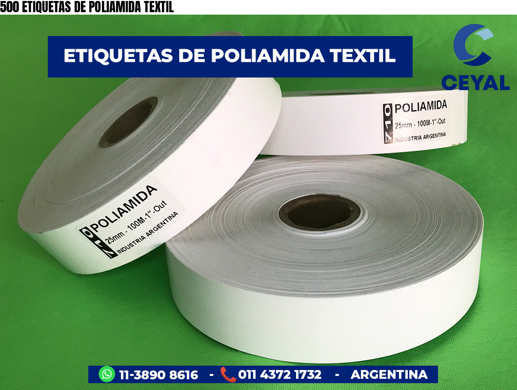 500 ETIQUETAS DE POLIAMIDA TEXTIL
