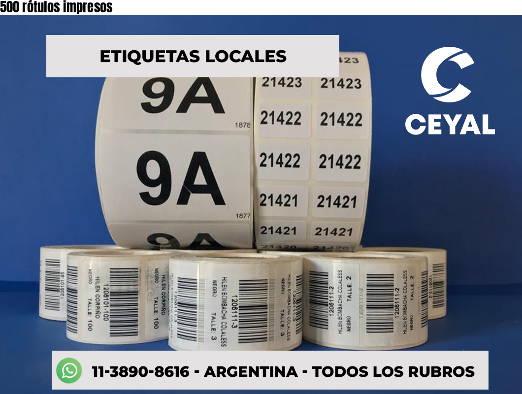 500 rótulos impresos