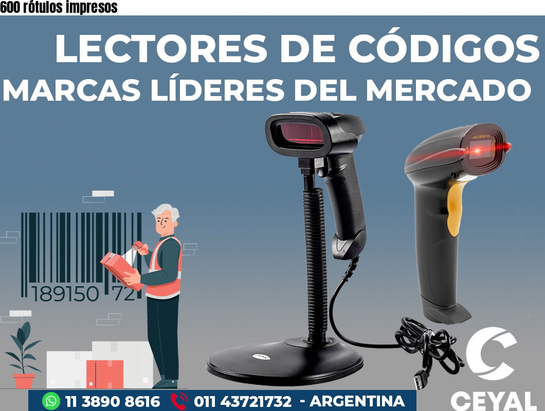 600 rótulos impresos