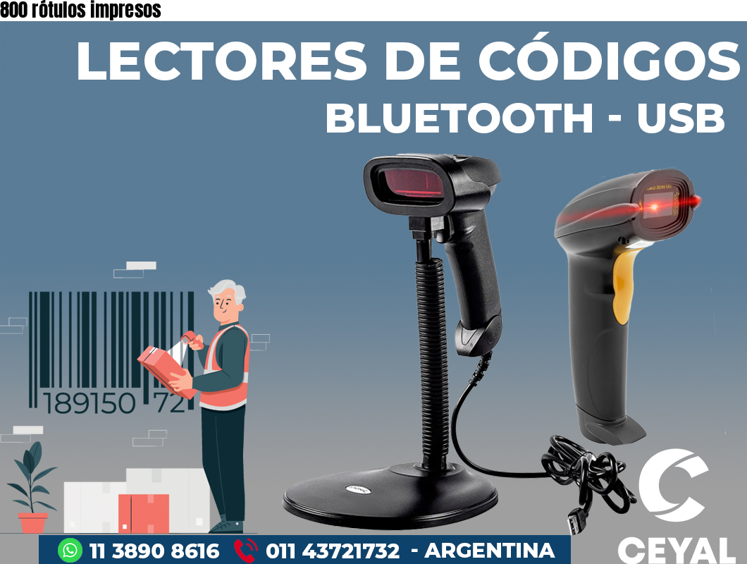 800 rótulos impresos