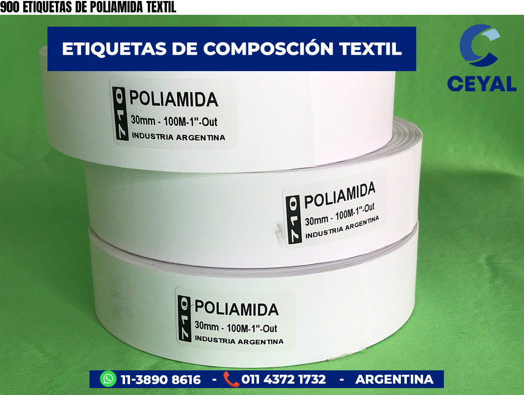 900 ETIQUETAS DE POLIAMIDA TEXTIL