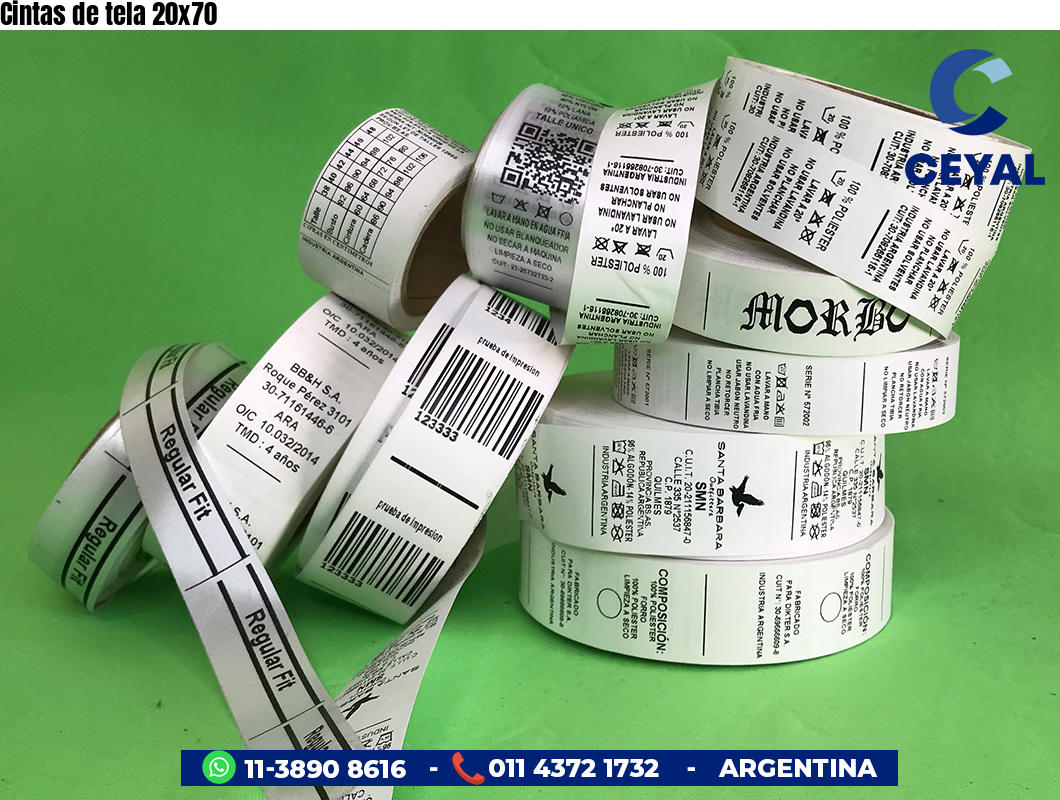 Cintas de tela 20x70