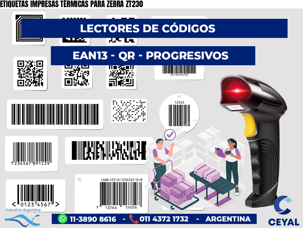 ETIQUETAS IMPRESAS TÉRMICAS PARA ZEBRA ZT230