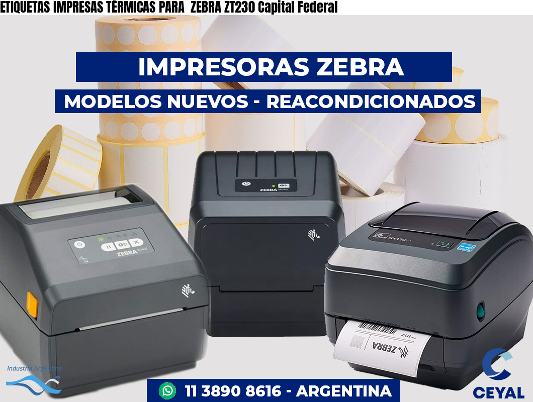 ETIQUETAS IMPRESAS TÉRMICAS PARA  ZEBRA ZT230 Capital Federal