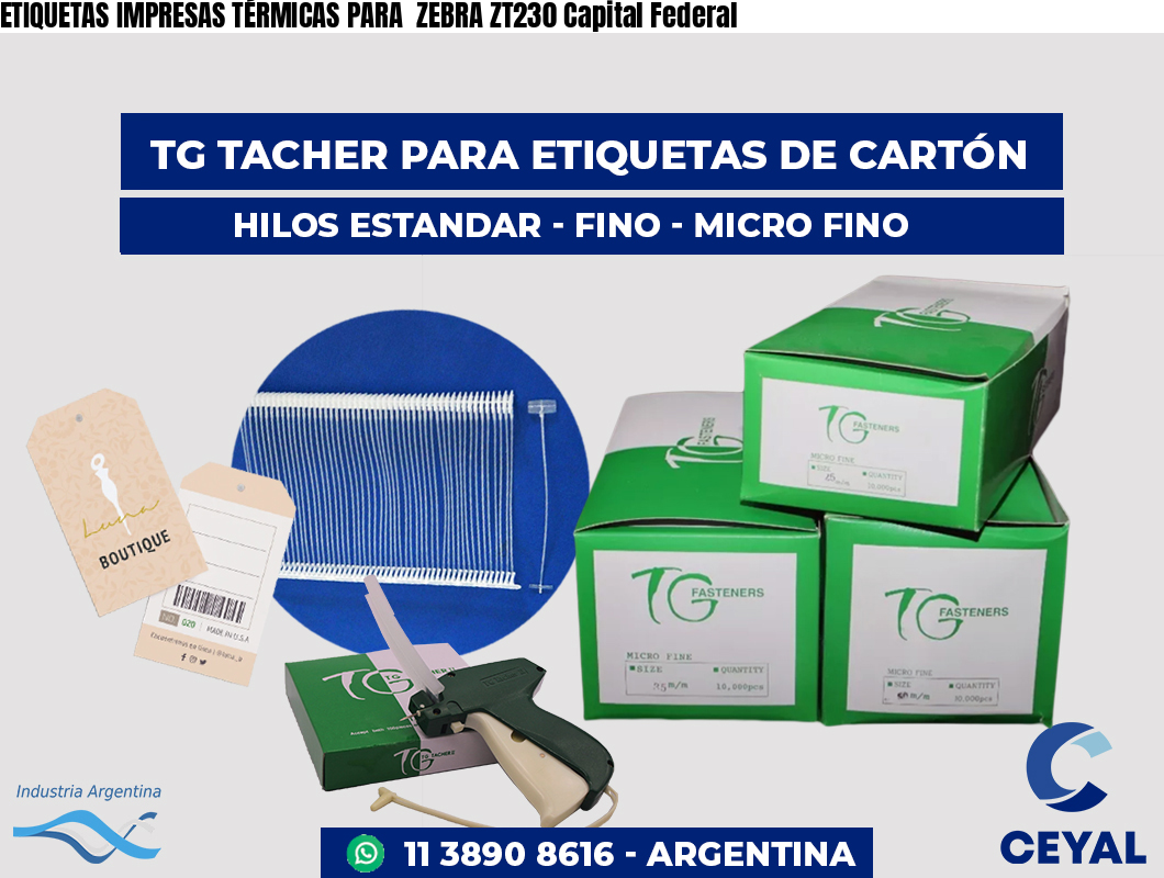 ETIQUETAS IMPRESAS TÉRMICAS PARA  ZEBRA ZT230 Capital Federal